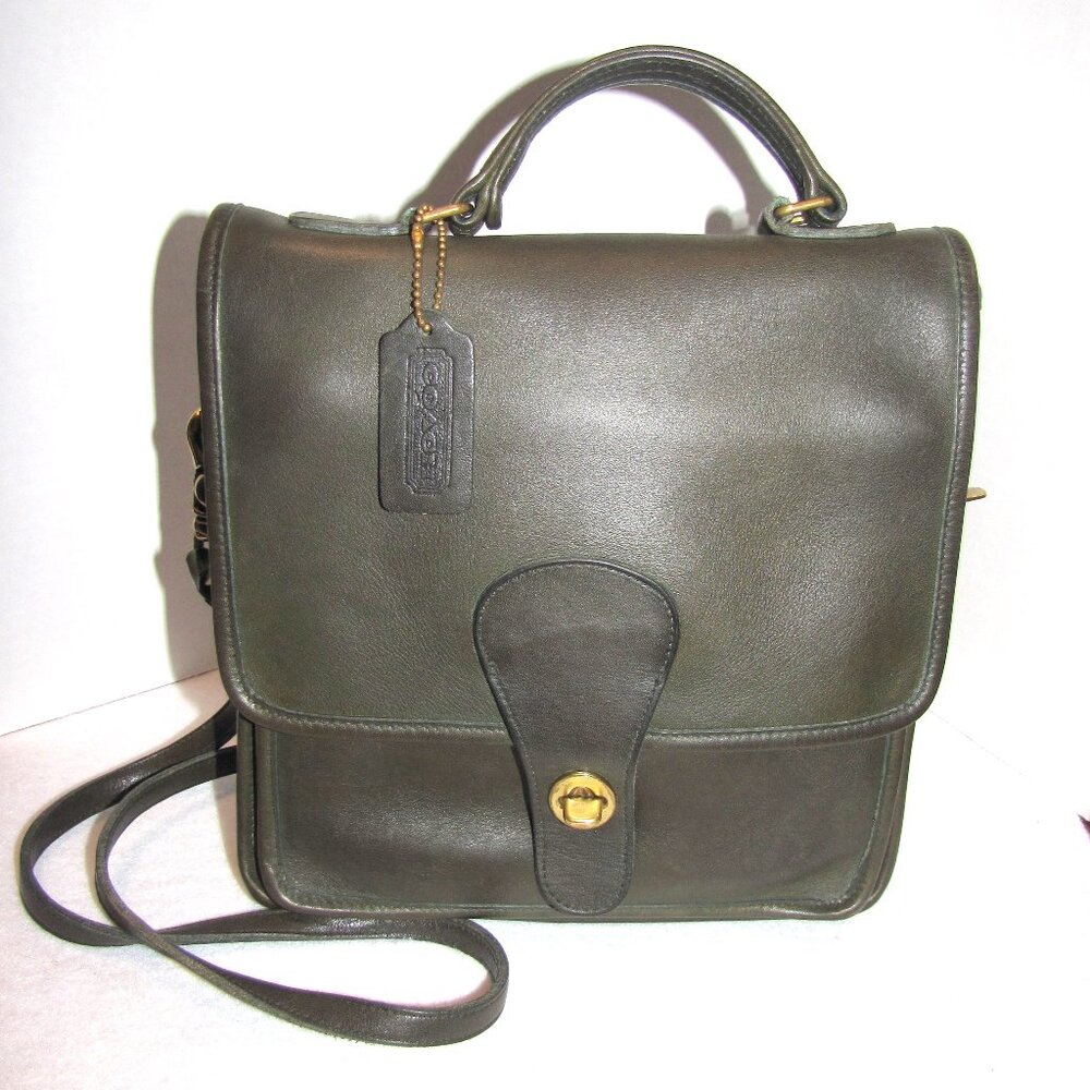 RARE Vintage Coach Olive Green Station Bag 5130